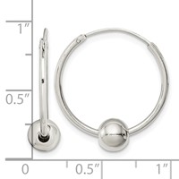 Sterling Silver Bead Endless Hoop Earrings view 4