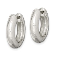 Sterling Silver Hinged Hoop Earrings view 2