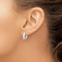 Sterling Silver Hinged Hoop Earrings view 3