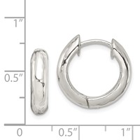 Sterling Silver Hinged Hoop Earrings view 4