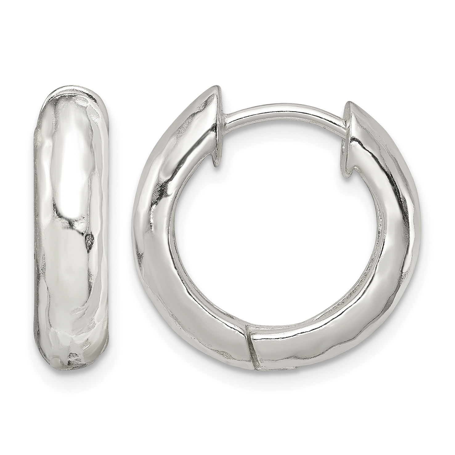 Sterling Silver Hinged Hoop Earrings (QE4668)