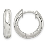 Sterling Silver Hinged Hoop Earrings view 1