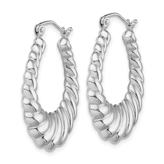 Sterling Silver Scalloped Hoop Earrings
