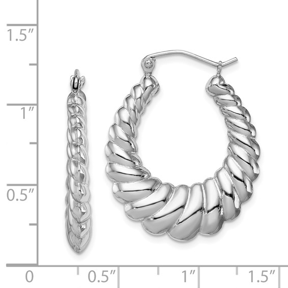 Sterling Silver Scalloped Hoop Earrings