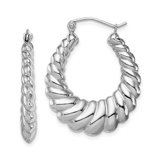 Sterling Silver Scalloped Hoop Earrings