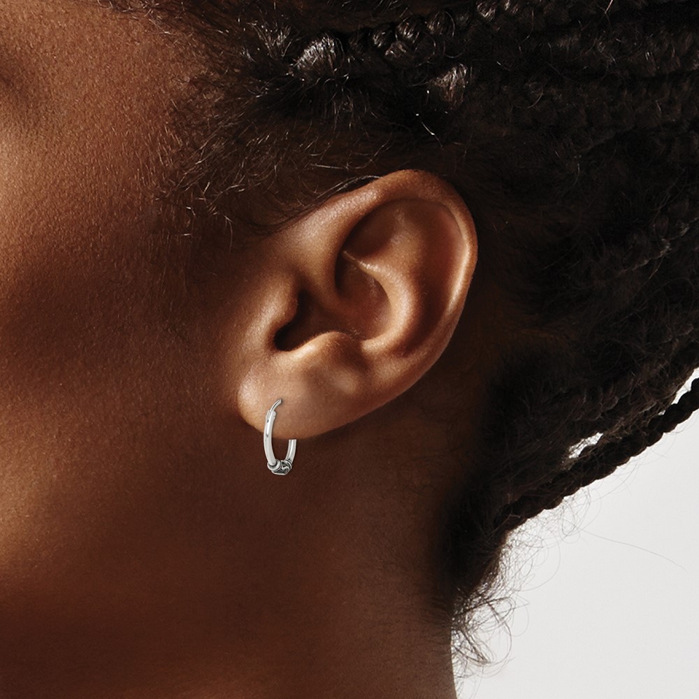 Sterling Silver Antiqued Hoop Earrings (QE4743)