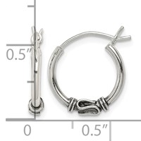 Sterling Silver Antiqued Hoop Earrings view 4