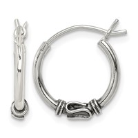 Sterling Silver Antiqued Hoop Earrings view 1