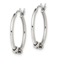 Sterling Silver Antiqued Hoop Earrings view 2
