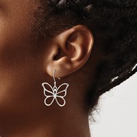 Sterling Silver Butterfly Earrings view 3