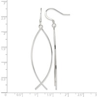 Sterling Silver Polished Ichthus Dangle Earrings view 4