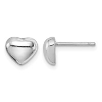 Sterling Silver Rhodium-plated Heart Post Earrings view 1