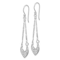 Sterling Silver Rhodium-plated Filigree Dangle Earrings view 2