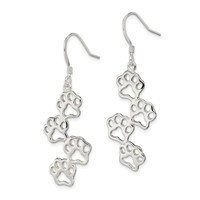 Sterling Silver Four Paw Prints Earrings view 2