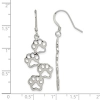 Sterling Silver Four Paw Prints Earrings view 4