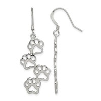 Sterling Silver Four Paw Prints Earrings view 1