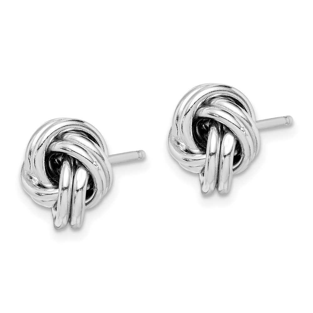 Sterling Silver Rhodium-plated Love Knot Earrings (QE4891)