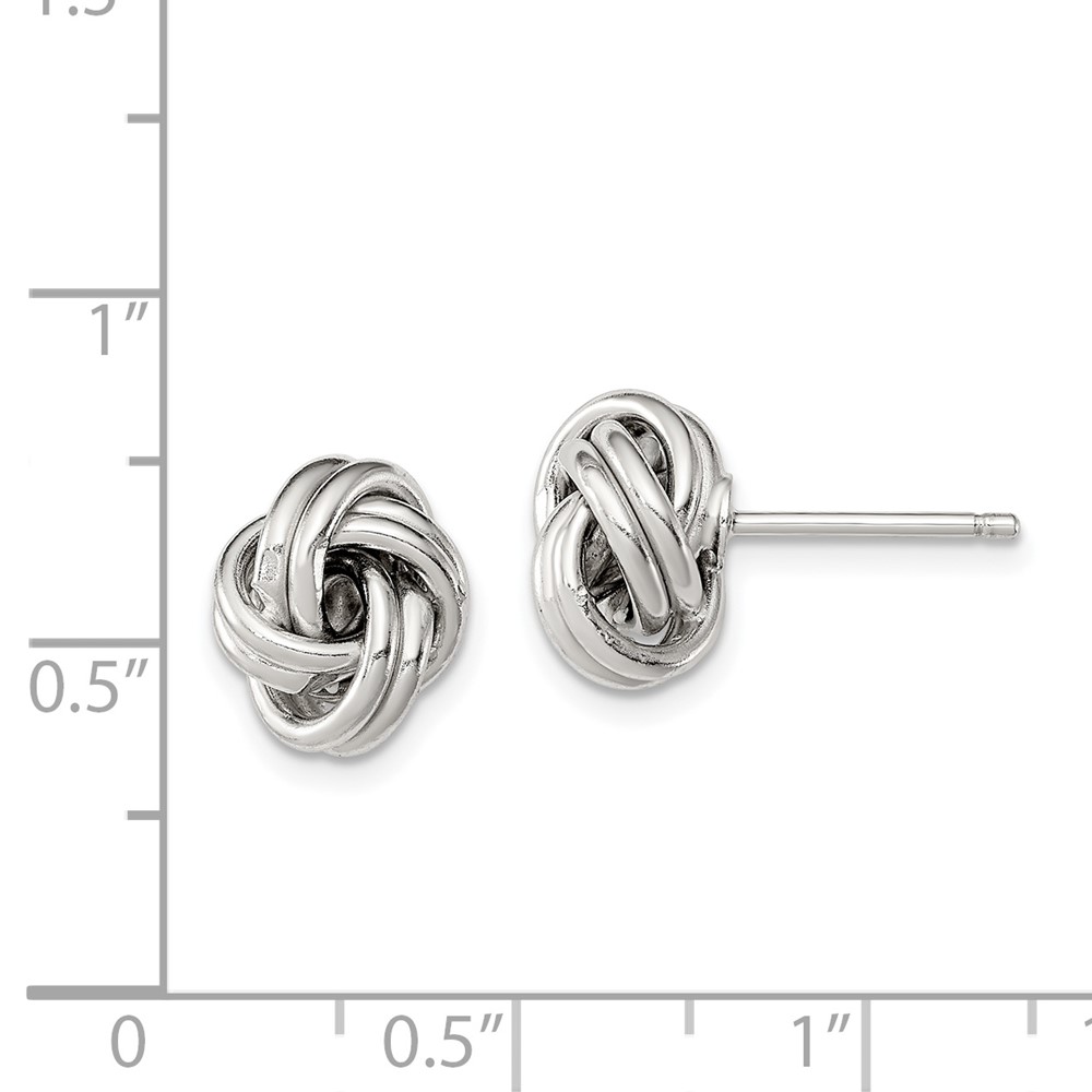 Sterling Silver Rhodium-plated Love Knot Earrings (QE4891)