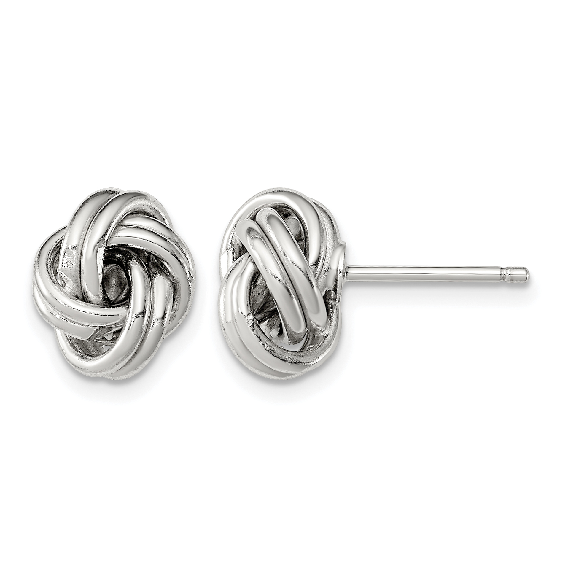 Sterling Silver Rhodium-plated Love Knot Earrings (QE4891)