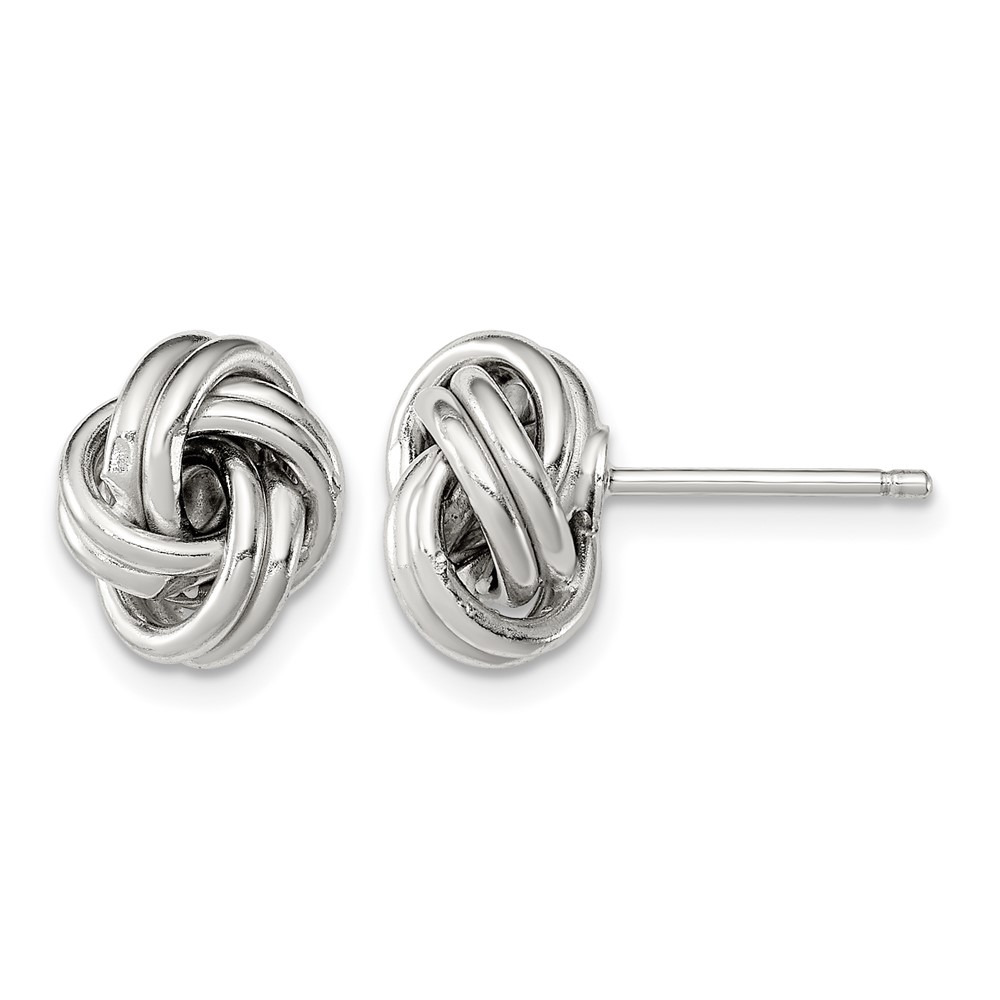 Sterling Silver Rhodium-plated Love Knot Earrings (QE4891)