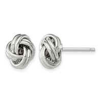 Sterling Silver Rhodium-plated Love Knot Earrings view 1