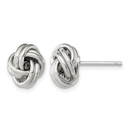 Sterling Silver Rhodium-plated Love Knot Earrings