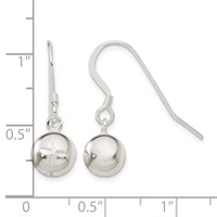 Sterling Silver 8mm Diamond Cut Bead Dangle Earrings view 4