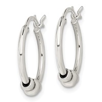 Sterling Silver Antiqued Hoop Earrings view 2