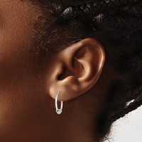 Sterling Silver Antiqued Hoop Earrings view 3