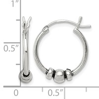 Sterling Silver Antiqued Hoop Earrings view 4