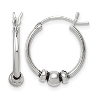 Sterling Silver Antiqued Hoop Earrings view 1