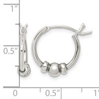 Sterling Silver Antiqued Beaded Hoop Earrings view 4