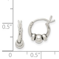 Sterling Silver Antiqued Beaded Hoop Earrings view 4