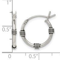 Sterling Silver Antiqued Hoop Earrings view 4