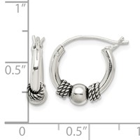 Sterling Silver Antiqued Hoop Earrings view 4