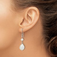 Sterling Silver Polished White 5.5-11mm Baroque & Semi-Round Freshwater Cultured Pearl Dangle Earrings view 3