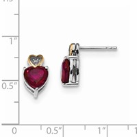 Sterling Silver & 14K Red Enhanced Topaz and Diamond Earrings view 2