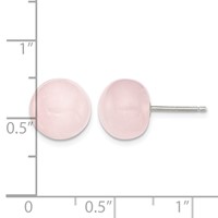 Sterling Silver 10-10.5mm Rose Quartz Button Post Earrings view 4