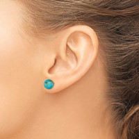 Sterling Silver Polished Yellow Jade Oval Dangle Earrings view 3