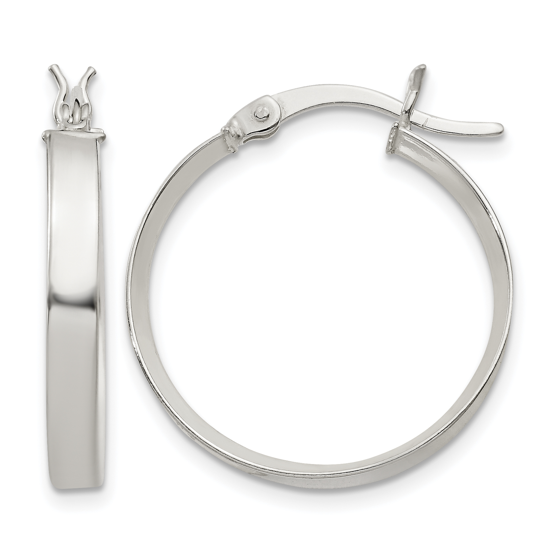 Sterling Silver 2.75x20mm Hoop Earrings (QE6490)