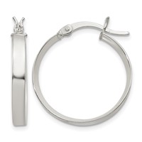 Sterling Silver 2.75x 20mm Hoop Earrings view 1