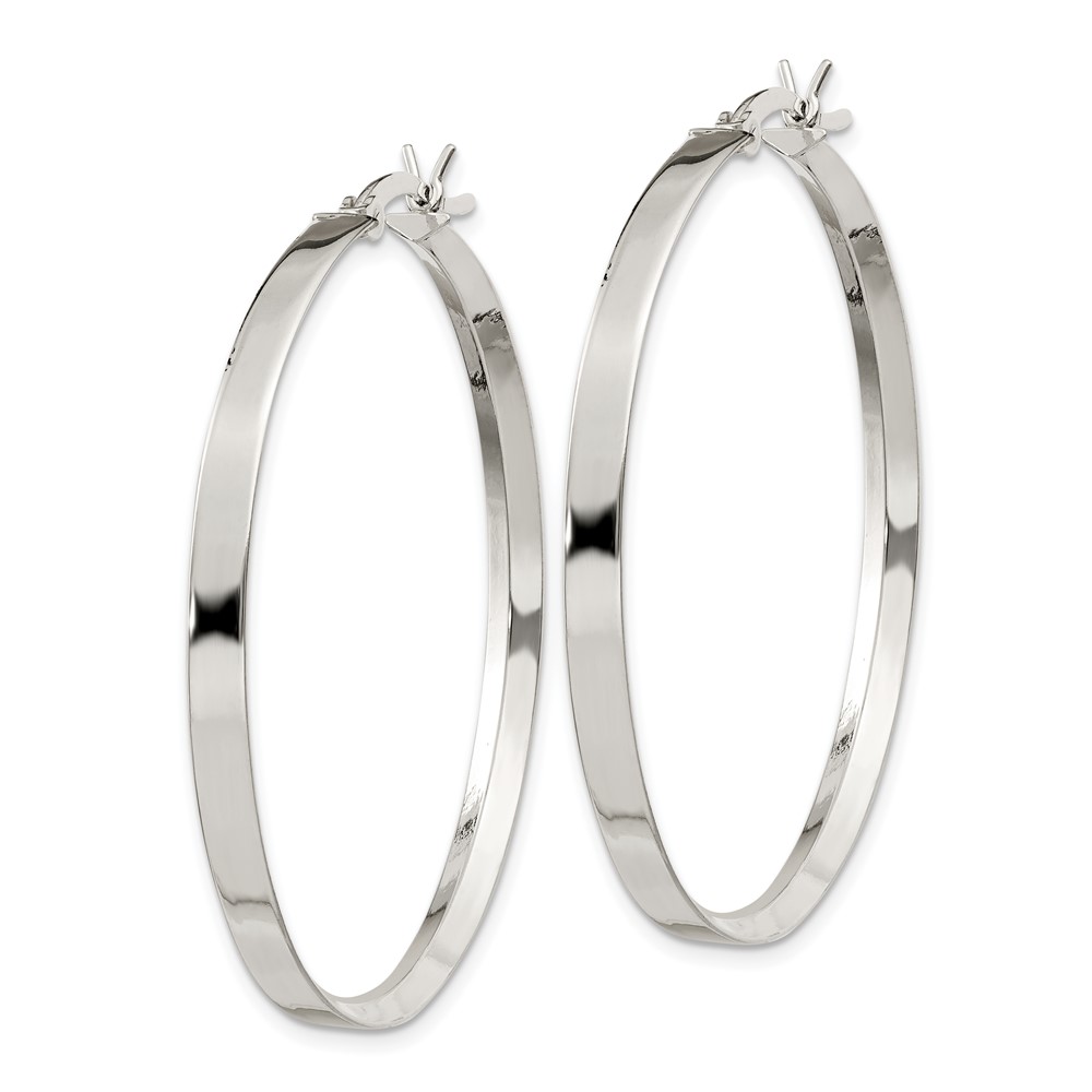 Sterling Silver 2.75x40mm Hoop Earrings (QE6491)
