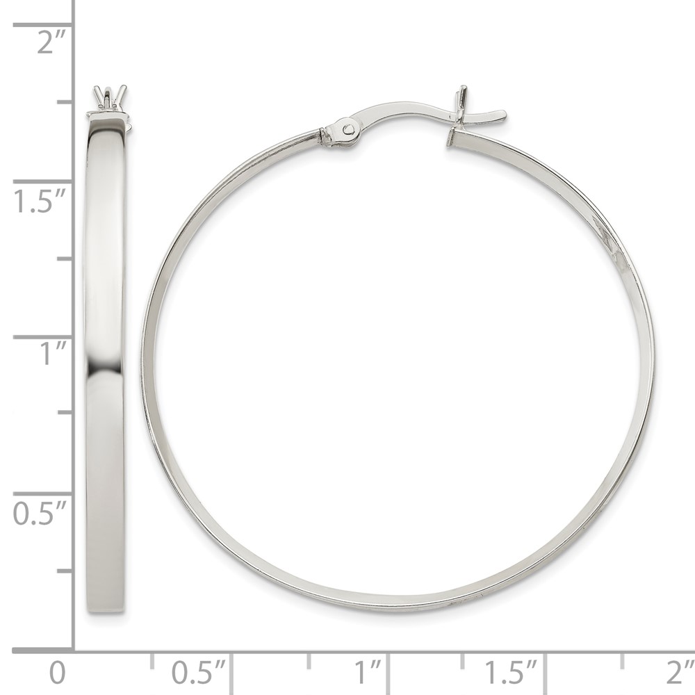 Sterling Silver 2.75x40mm Hoop Earrings (QE6491)