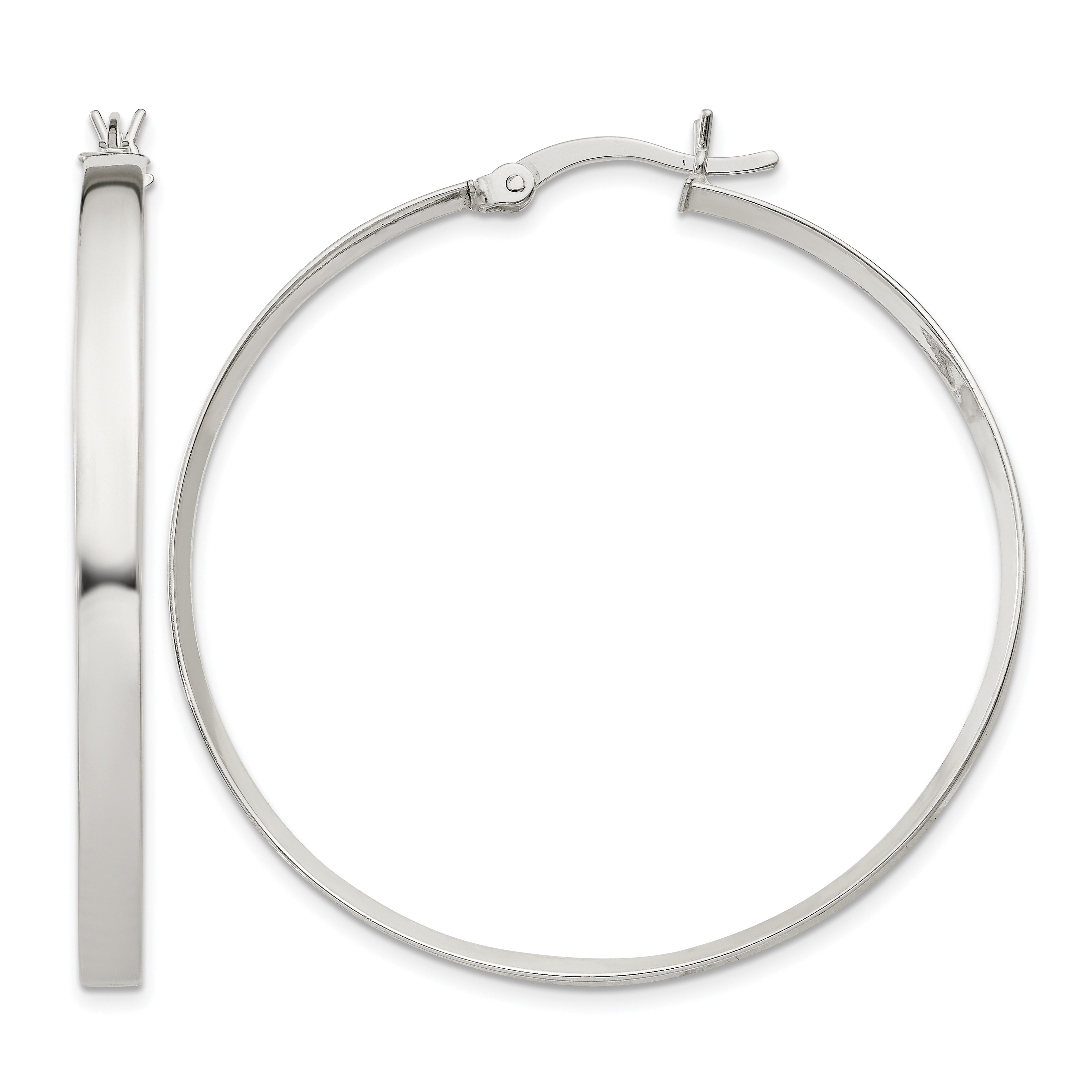 Sterling Silver 2.75x40mm Hoop Earrings (QE6491)