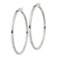 Sterling Silver 2.5x 50mm Polished Hoop Earrings view 2