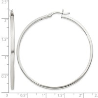 Sterling Silver 2.5x 50mm Polished Hoop Earrings view 4