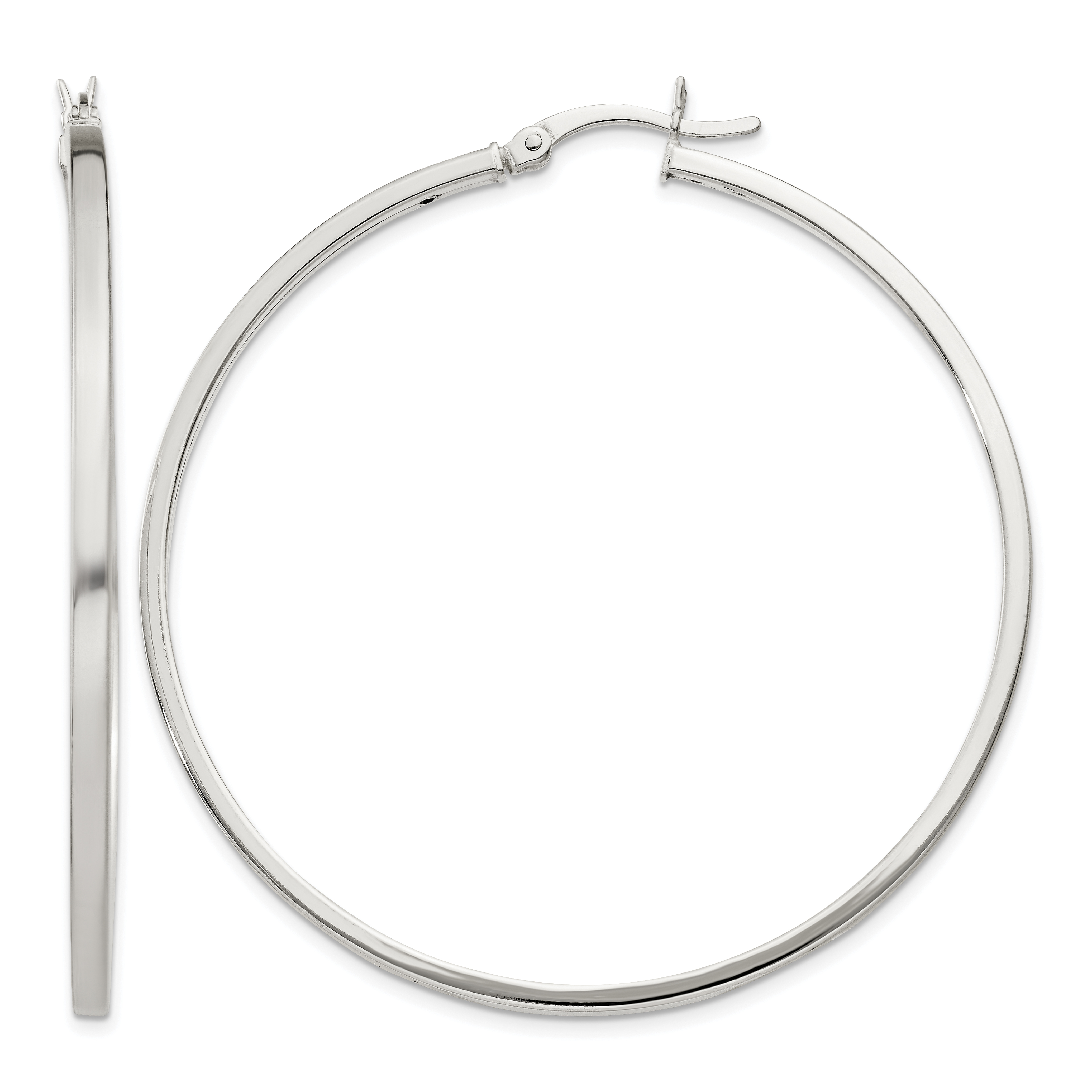 Sterling Silver 2.5x50mm Polished Hoop Earrings (QE6493)