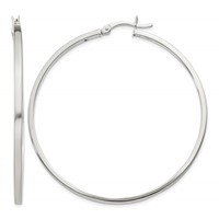 Sterling Silver 2.5x 50mm Polished Hoop Earrings view 1