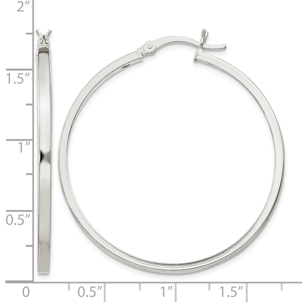 Sterling Silver 2.5x40mm Polished Hoop Earrings (QE6494)