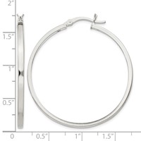 Sterling Silver 2.5x 40mm Polished Hoop Earrings view 4